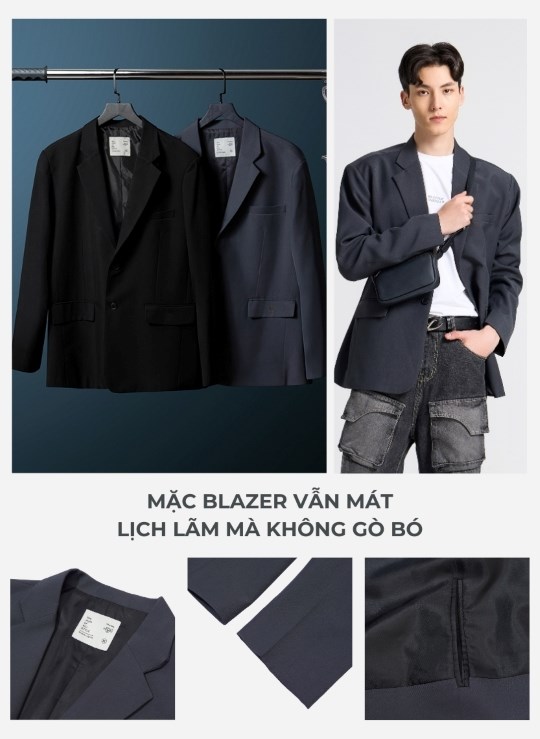 Áo Khoác Blazer Dáng Rộng No Style M67