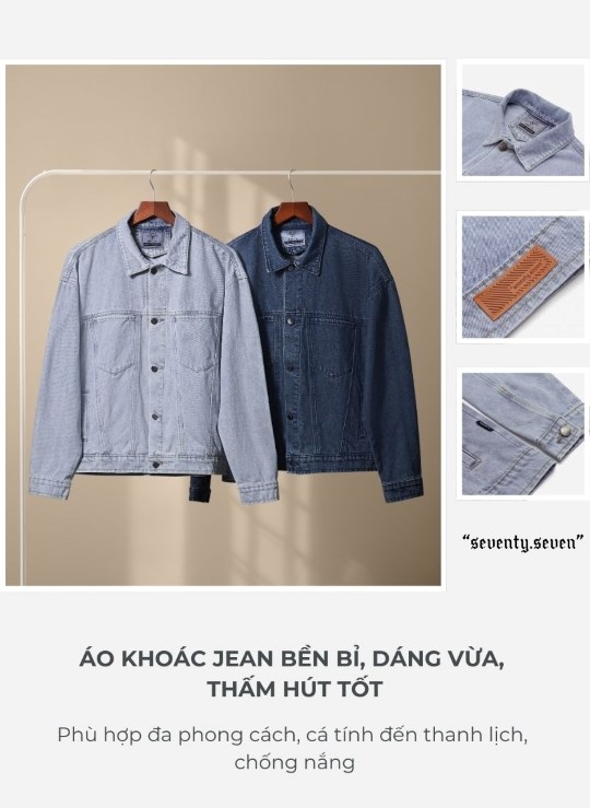Áo Khoác Denim Dáng Vừa Seventy Seven 36 Vol 24