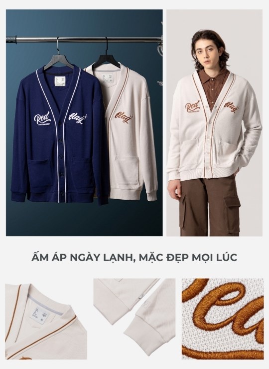 Áo Khoác Cardigan Vải Waffle Thoáng Khí No Style M56