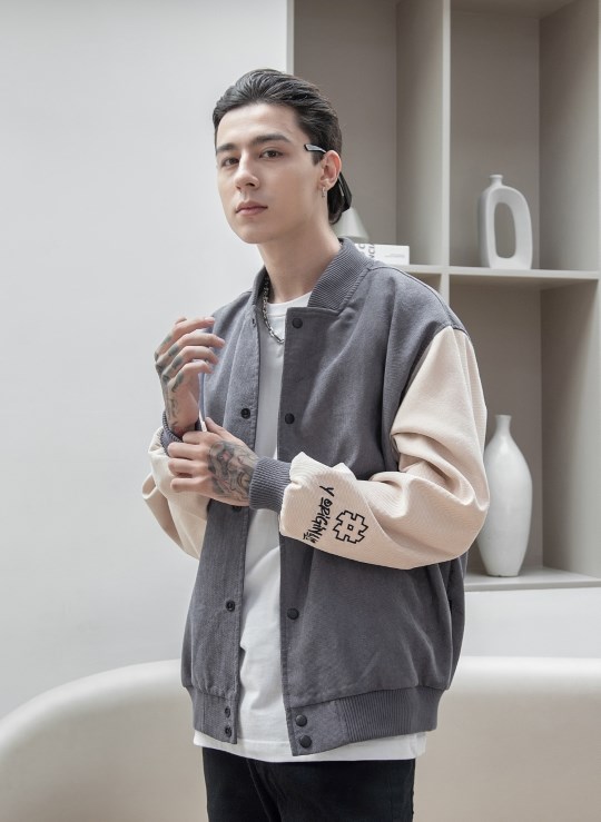 Áo Khoác Không Nón Vải Denim Chống Nắng Phối Màu Dáng Rộng Đơn Giản Y2010 Originals Ver45 Vol 23