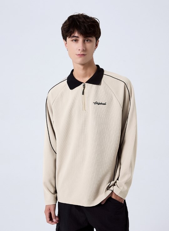 Áo Polo Tay Dài Vải Cotna Thoáng Khí No Style M39