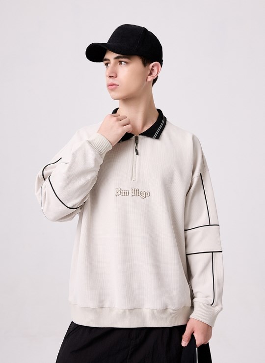 Áo Polo Sweater Cổ Khóa Kéo No Style M41