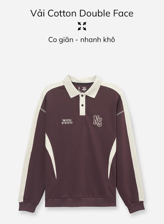 Áo Polo Cổ Bẻ Tay Dài Vải Cotton 2 Chiều Thấm Hút Phối Màu Dáng Rộng Giá Tốt No Style M37 Vol 24