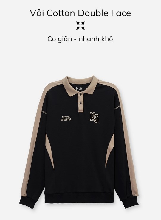 Áo Polo Cổ Bẻ Tay Dài Vải Cotton 2 Chiều Thấm Hút Phối Màu Dáng Rộng Giá Tốt No Style M37 Vol 24