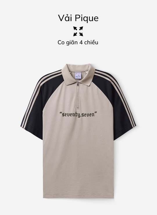 Áo Polo Cổ Khóa Kéo Vải Pique Thoáng Khí Seventy Seven 18