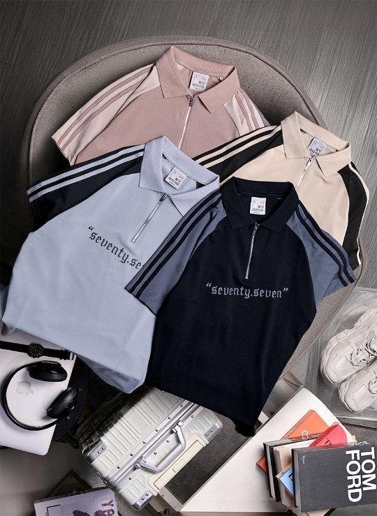 Áo Polo Cổ Khóa Kéo Vải Pique Thoáng Khí Seventy Seven 18