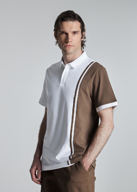 Áo Polo Cổ Bẻ Tay Ngắn Vải Cotton 2 Chiều Thấm Hút Phối Màu Dáng Vừa Đơn Giản Premium 48