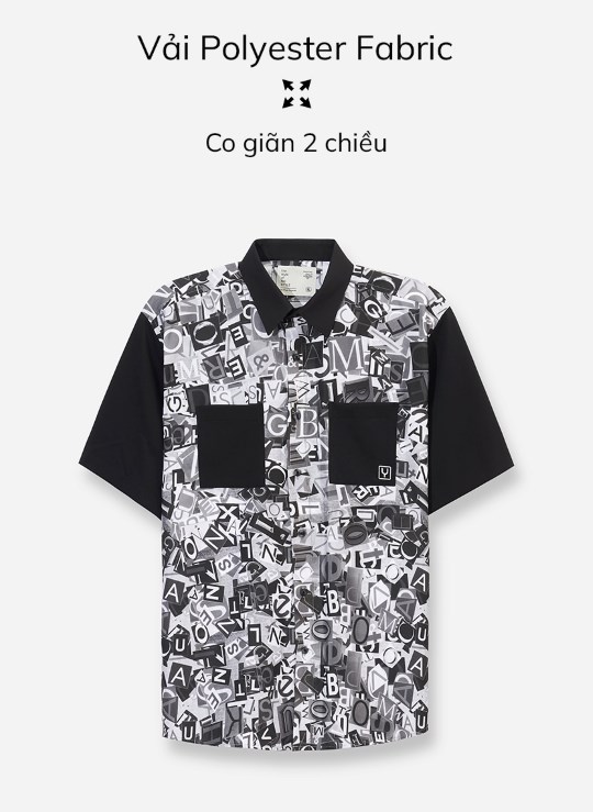 Áo Sơ Mi Cổ Bẻ Tay Ngắn Sợi Nhân Tạo Nhanh Khô Monogram Dáng Rộng Giá Tốt No Style M118 Vol 24