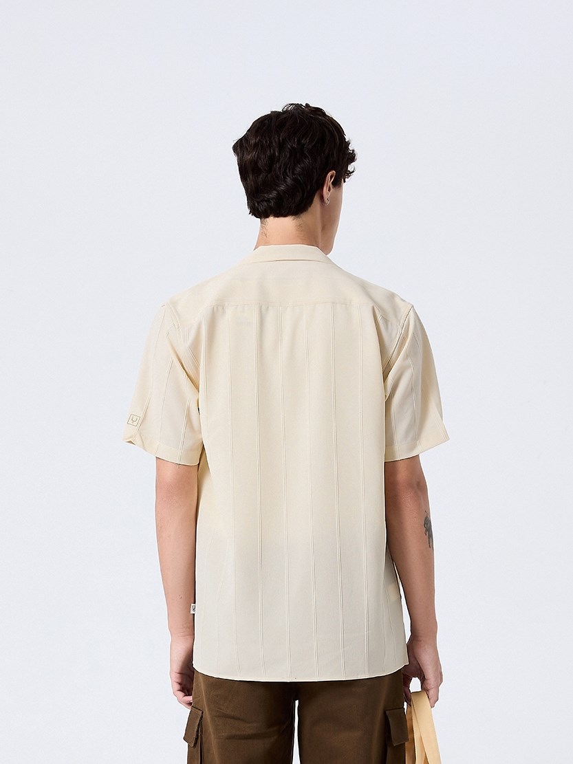 Áo Sơ Mi Cuban Tay Ngắn Vải Jacquard Co Giãn No Style M81