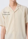 Áo Sơ Mi Cuban Tay Ngắn Vải Jacquard Co Giãn No Style M81
