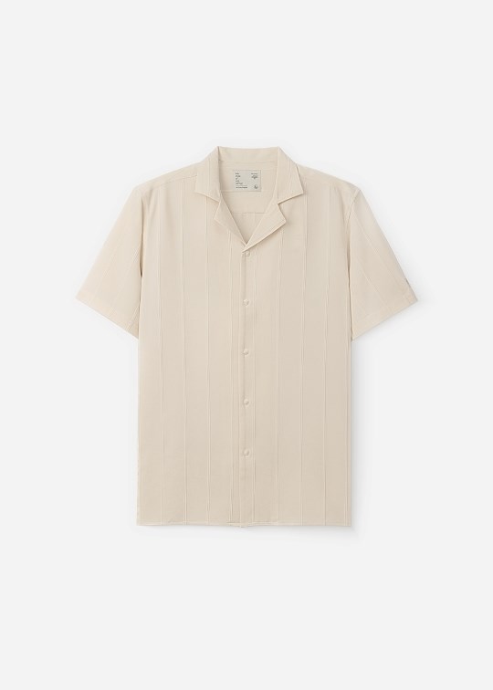 Áo Sơ Mi Cuban Tay Ngắn Vải Jacquard Co Giãn No Style M81