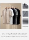 Áo Sơ Mi Nam Cổ Trụ Vải Linen Thoáng mát Seventy Seven 24