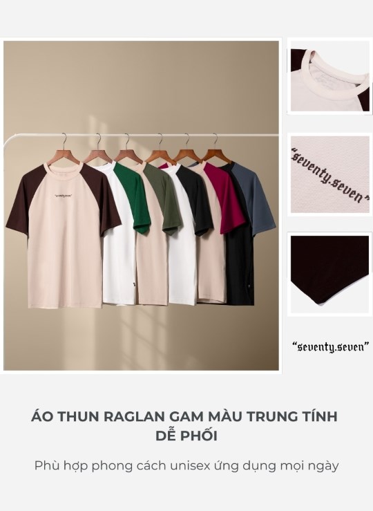 Áo Thun Phối Màu Tay Ngắn Seventy Seven 03 Vol 24