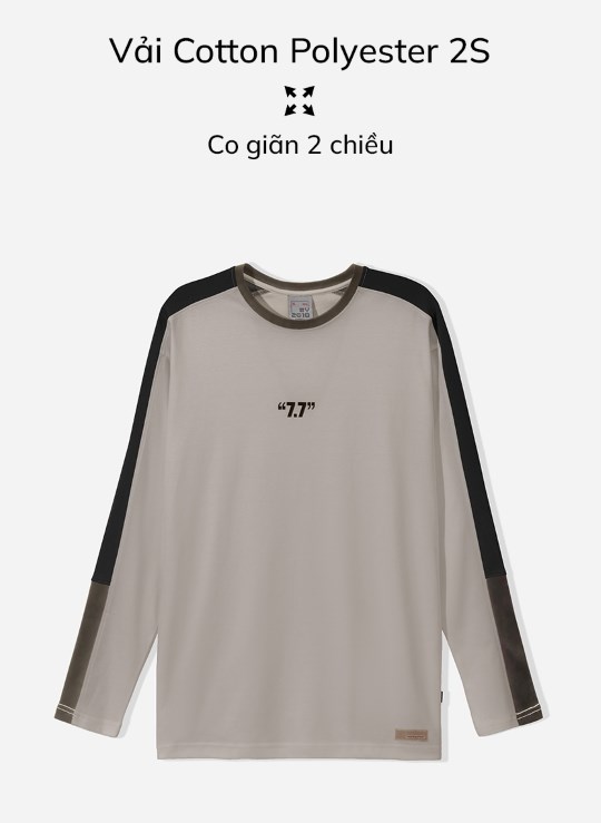 Áo Thun Tay Dài Cotton Phối Màu Seventy Seven 16