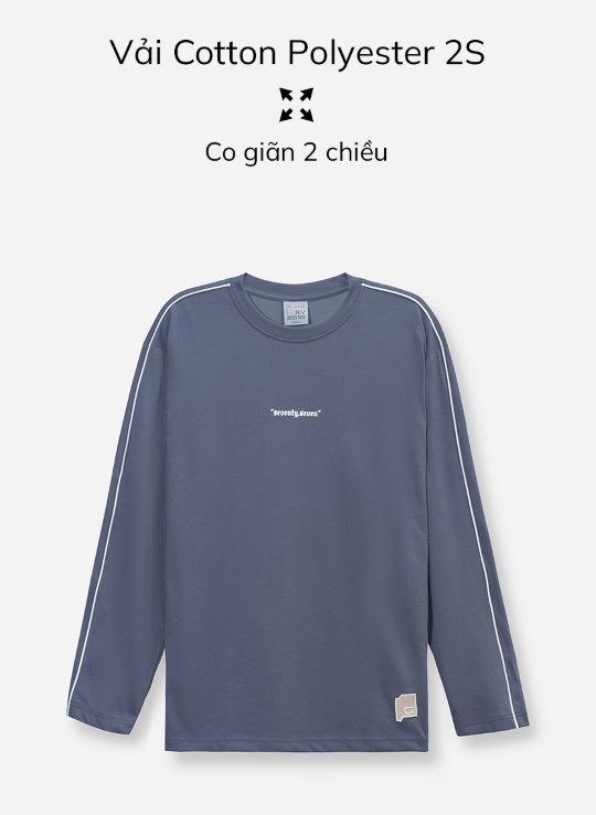 Áo Thun Cổ Tròn Tay Dài Vải Cotton 2 Chiều Thấm Hút Biểu Tượng Dáng Vừa Giá Tốt Seventy Seven 15 Vol 24