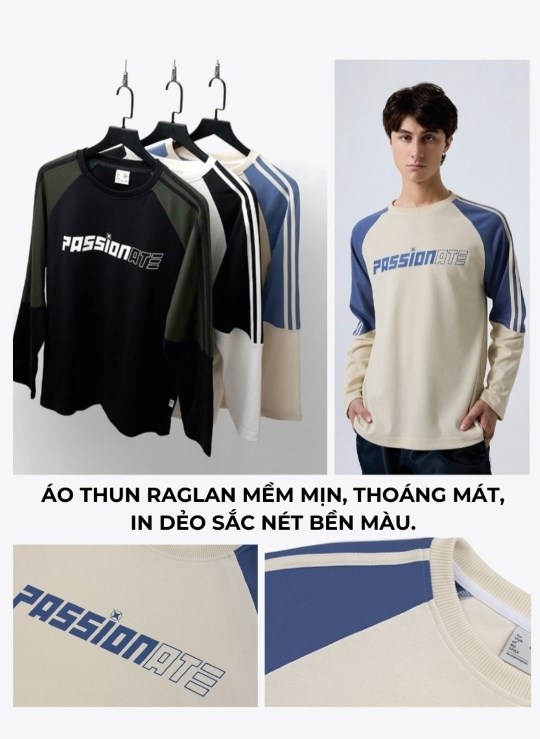 Áo Thun Tay Dài Phối Màu No Style M15