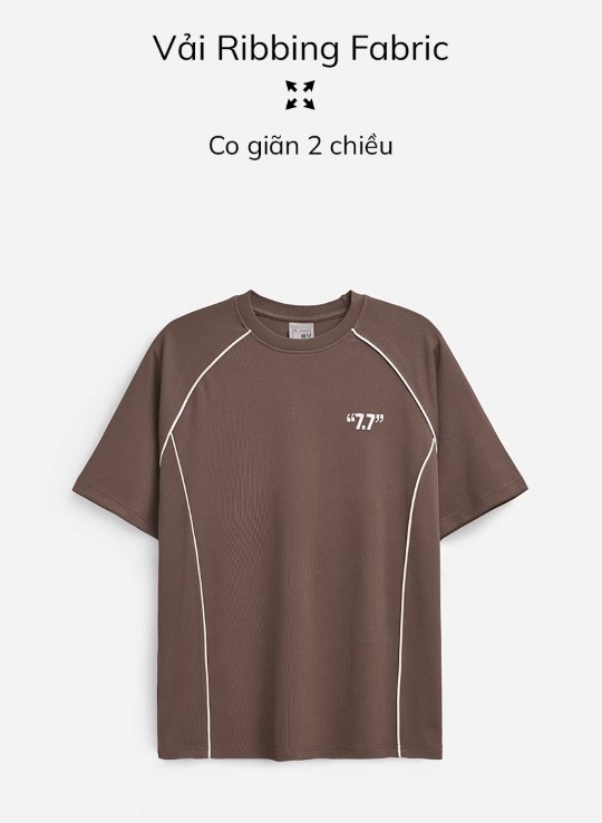 Áo Thun Cổ Tròn Tay Ngắn Sợi Nhân Tạo Co Giãn Biểu Tượng Dáng Vừa Giá Tốt Seventy Seven 43 Vol 24