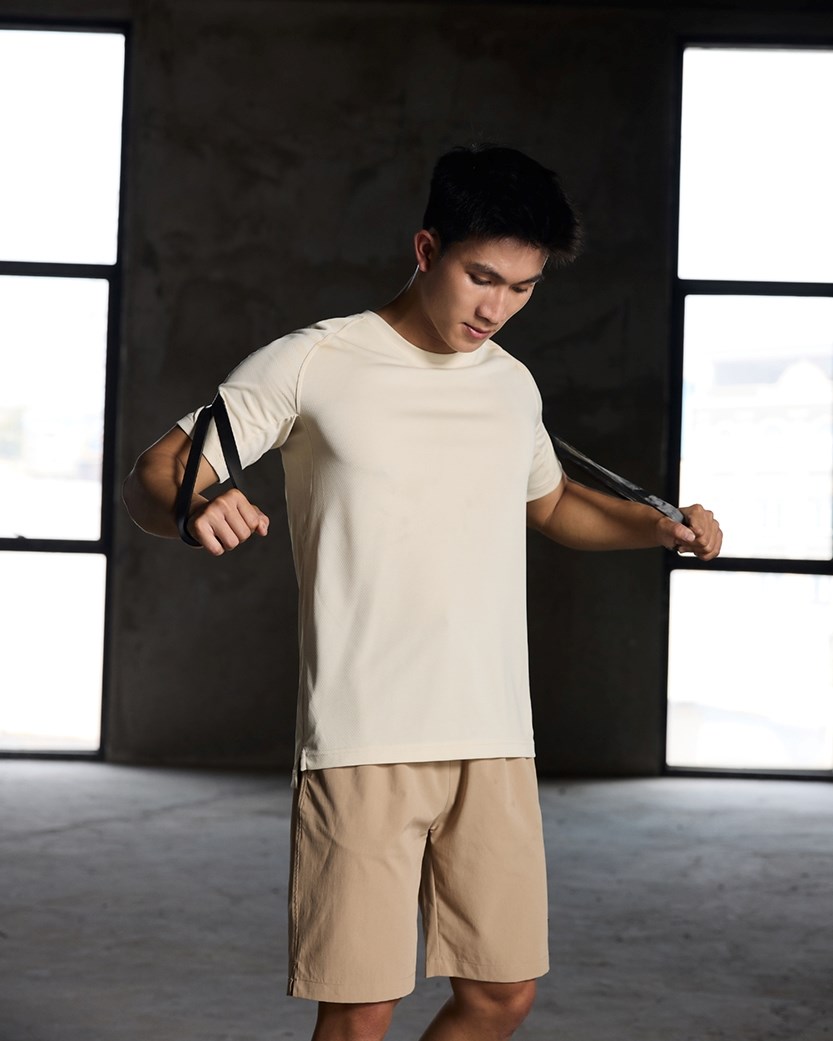 Áo Thun Tay Ngắn Thể Thao Vải Hexagon Mềm Nhẹ Beginner 01