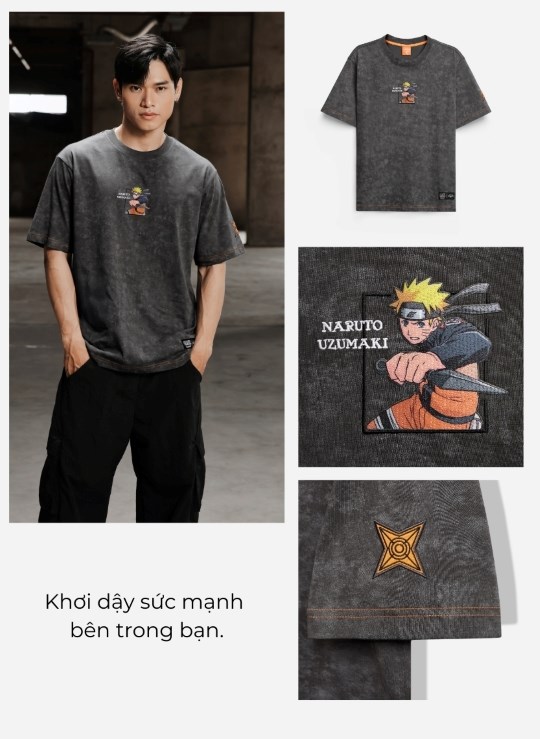 Áo Thun Tay Ngắn Vải Batik Thoáng Mát Naruto 09