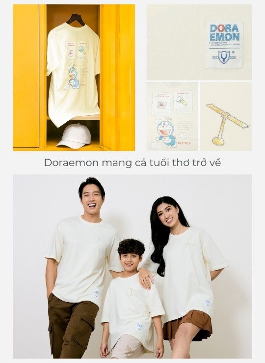Áo Thun Tay Ngắn Vải Công Nghệ Cool Touch Mặc Mát Doraemon 17
