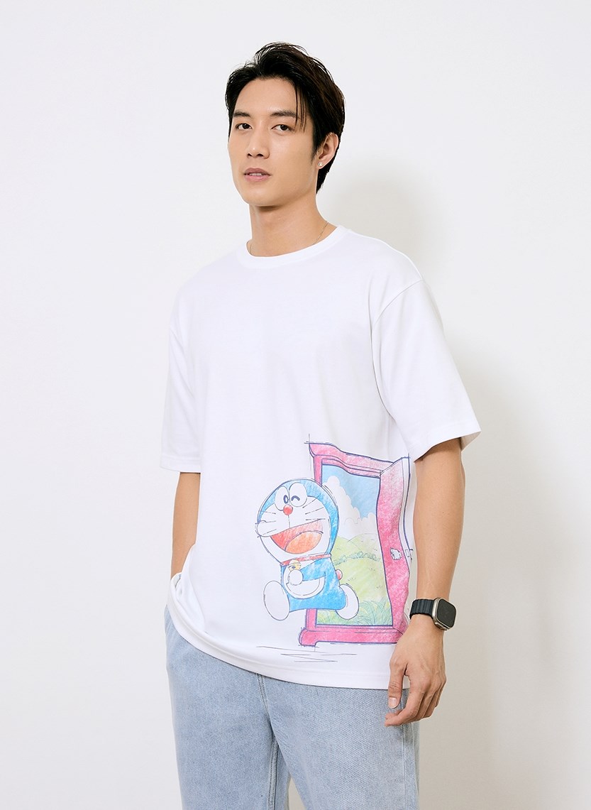 Áo Thun Tay Ngắn Vải Công Nghệ Cool Touch Mặc Mát Doraemon 18