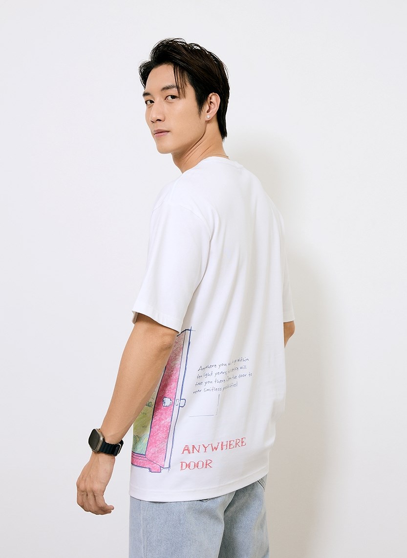 Áo Thun Tay Ngắn Vải Công Nghệ Cool Touch Mặc Mát Doraemon 18