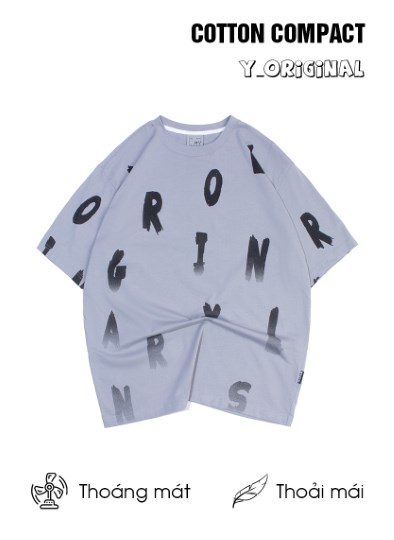 Áo Thun Cổ Tròn Tay Ngắn Vải Cotton 2 Chiều Thấm Hút Biểu Tượng Dáng Rộng BST Thiết Kế Y2010 Originals Ver96