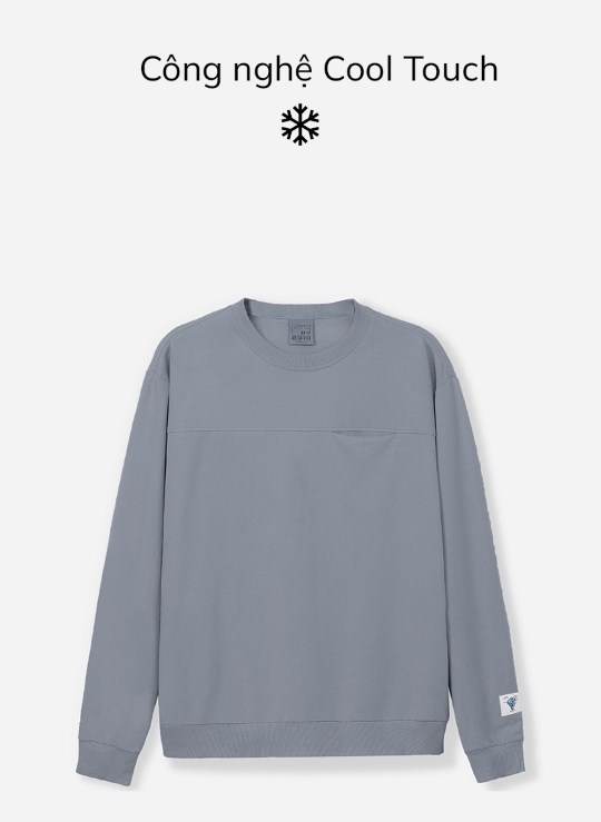 Áo Thun Cổ Tròn Tay Dài Vải Cotton 4 Chiều Mặc Mát Biểu Tượng Dáng Vừa Cao Cấp Cool Touch 05 Vol 24