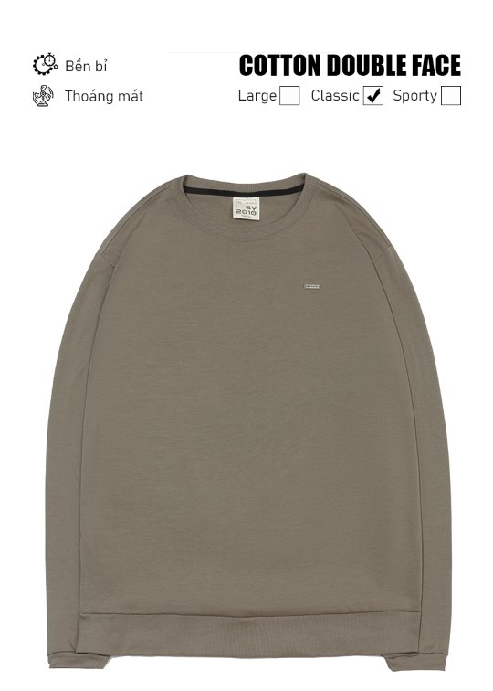 Áo Thun Sweater Vải Cotton Plus Tối Giản