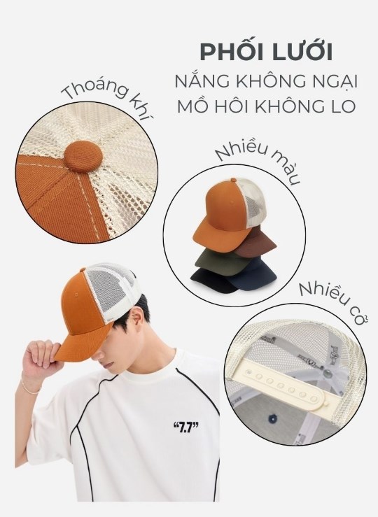 Nón Lưỡi Trai Phối Lưới Non Branded 11