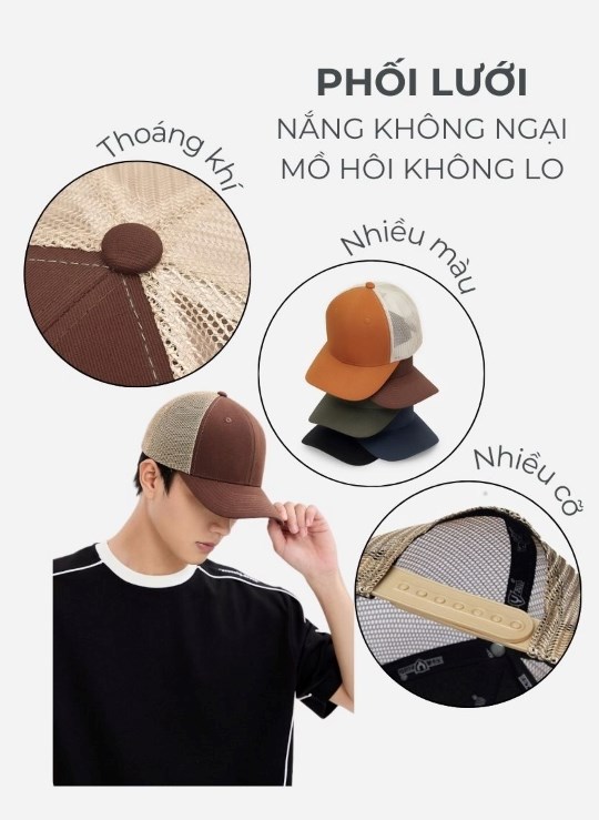 Nón Lưỡi Trai Phối Lưới Non Branded 11