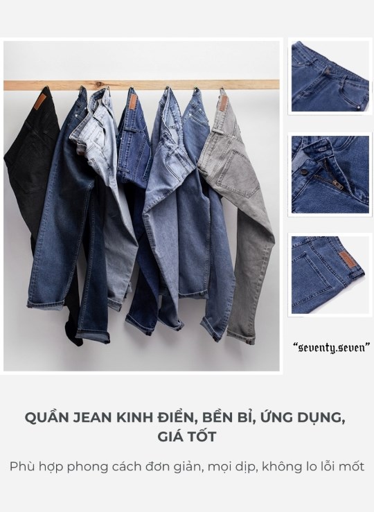 Quần Jean Slimfit Đơn Giản Seventy Seven 28 Vol 24