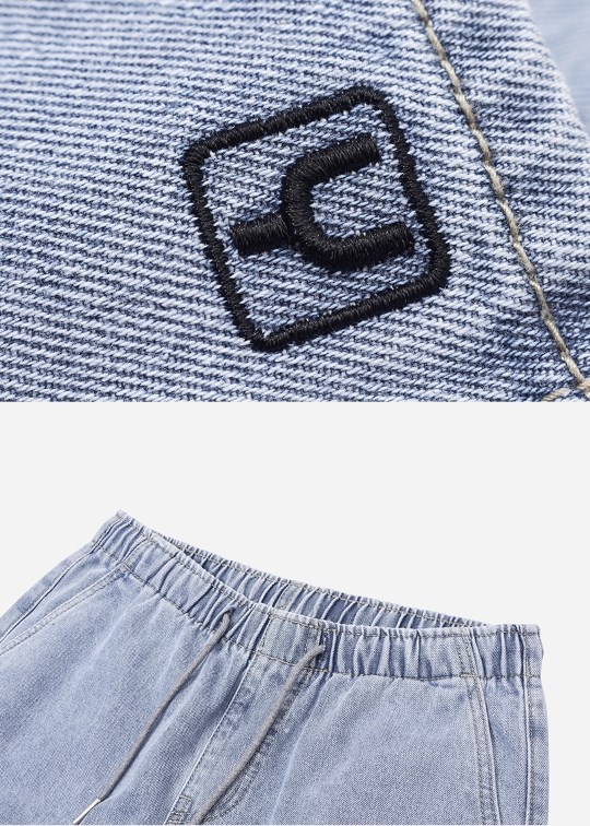 Quần Jean Lưng Thun Ống Đứng Vải Cotton Mặc Bền Trơn Dáng Rộng Giá Tốt No Style M101