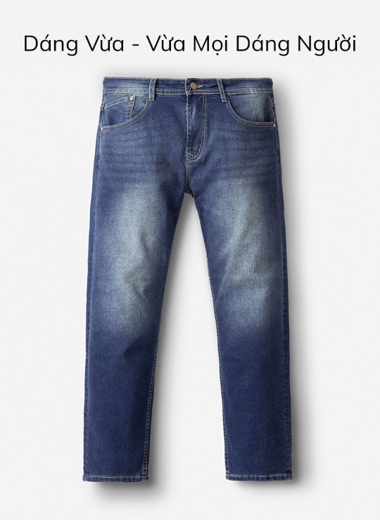 Quần Jean Lưng Gài Ống Đứng Vải Cotton Co Giãn Trung Bình Biểu Tượng Dáng Vừa Đơn Giản PREMIUM 18 Vol 23