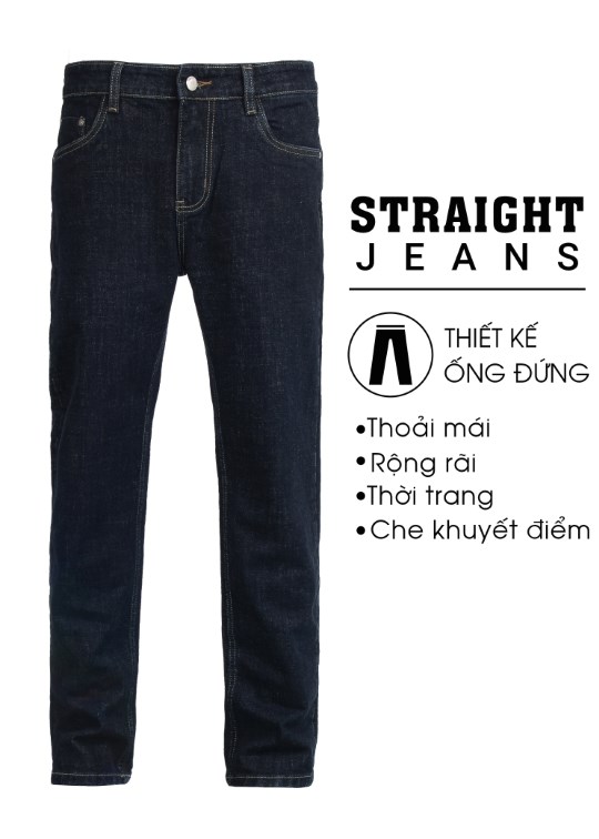 Quần Jean Straight Đơn Giản A02