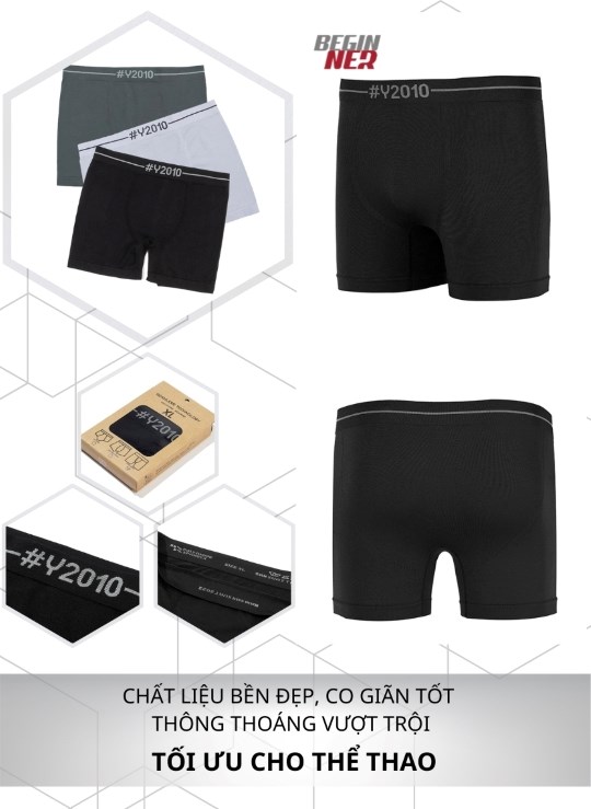 Quần Lót Boxer Dài Sợi Nhân Tạo Beginner 82 Vol 24