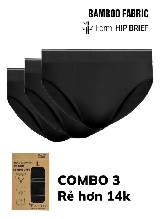 Quần Lót Tam Giác Sợi Tre Kiểm Soát Mùi Trơn Dáng Vừa Phụ Kiện Nguyên Bản M9 Combo 3 Vol 24