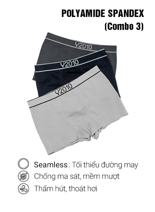 Quần Lót Boxer Ngắn Sợi Nhân Tạo Co Giãn Trơn Dáng Vừa Phụ Kiện Nguyên Bản M2 Combo 3 Vol 24