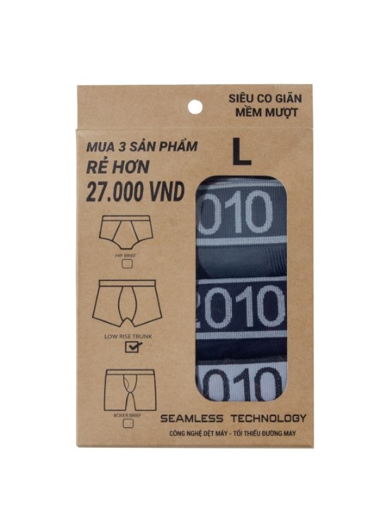 Quần Lót Nam Boxer Seamless #Y2010 M2 Combo 3