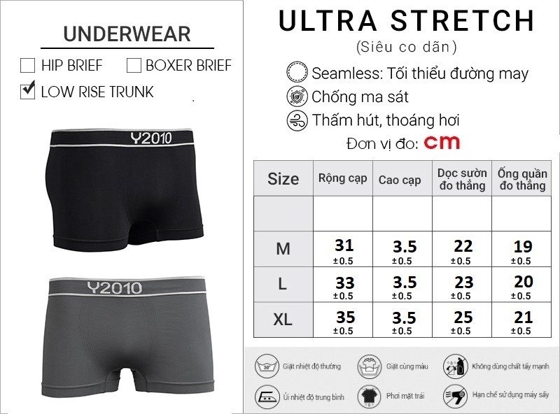 Quần Lót Nam Boxer Seamless #Y2010 M2 Combo 3
