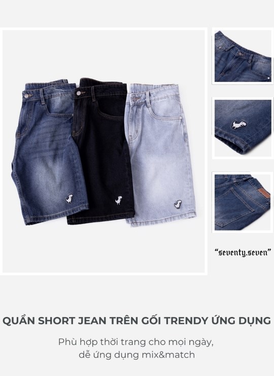 Quần Short 9 Inch Dáng Vừa Seventy Seven 29 Vol 24