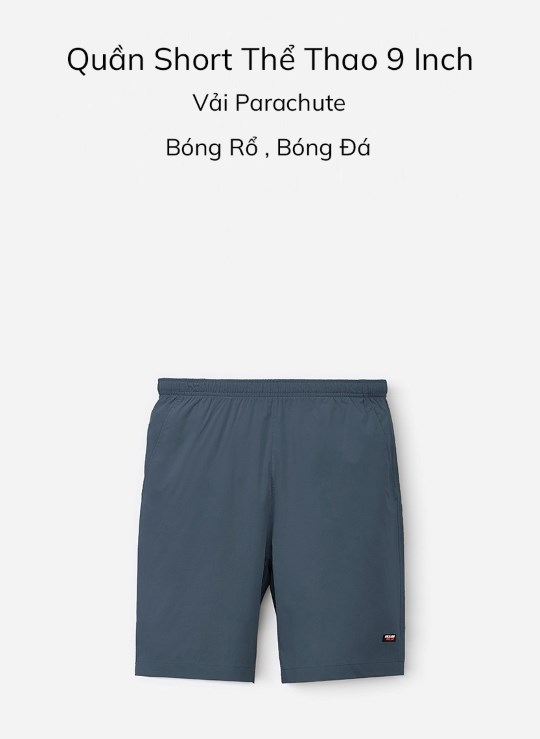 Quần Short Lưng Thun 9 Inch Vải Dù Mặc Nhẹ Biểu Tượng Dáng Vừa Thể Thao Beginner 06 Vol 24