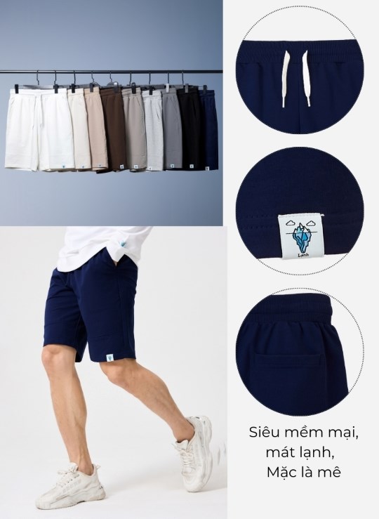 Quần Short Cool Touch - Mềm Mại & Tinh Tế, Phong Cách Tối Giản