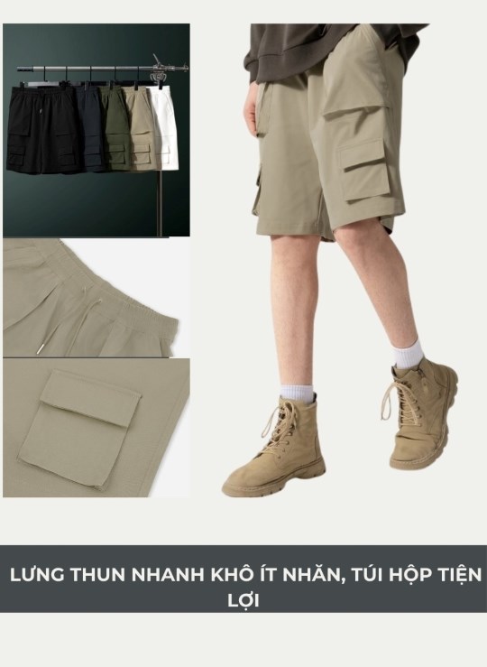 Quần Short Dù Nhẹ 7 Inch No Style M91