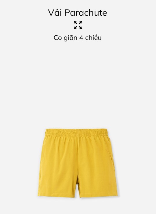 Quần Short Lưng Thun Trên Gối Vải Dù Mỏng Nhẹ Trơn Dáng Vừa Giá Tốt Non Branded 06 Vol 24