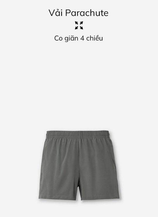 Quần Short Lưng Thun Trên Gối Vải Dù Mỏng Nhẹ Trơn Dáng Vừa Giá Tốt Non Branded 06 Vol 24