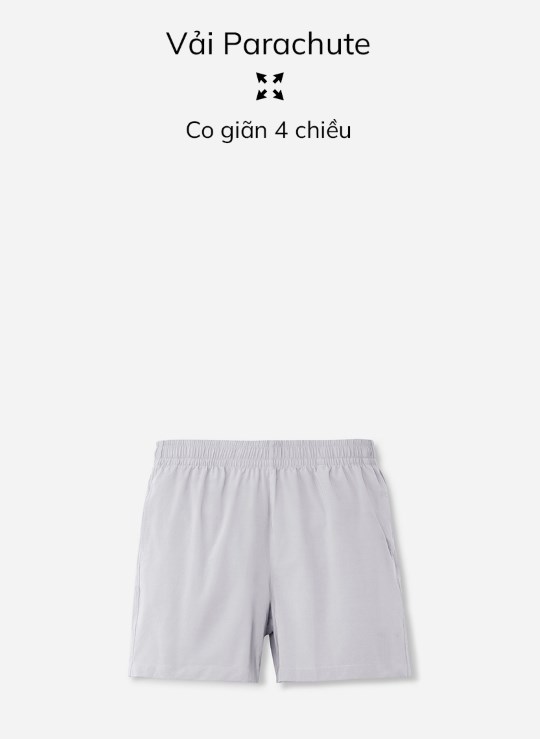 Quần Short Lưng Thun Trên Gối Vải Dù Mỏng Nhẹ Trơn Dáng Vừa Giá Tốt Non Branded 06 Vol 24