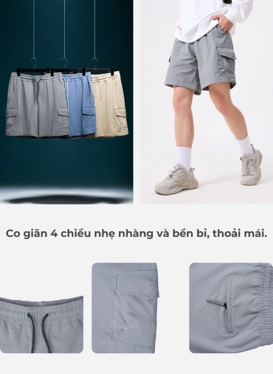Quần Short Dù Co Giãn 7 Inch No Style M86