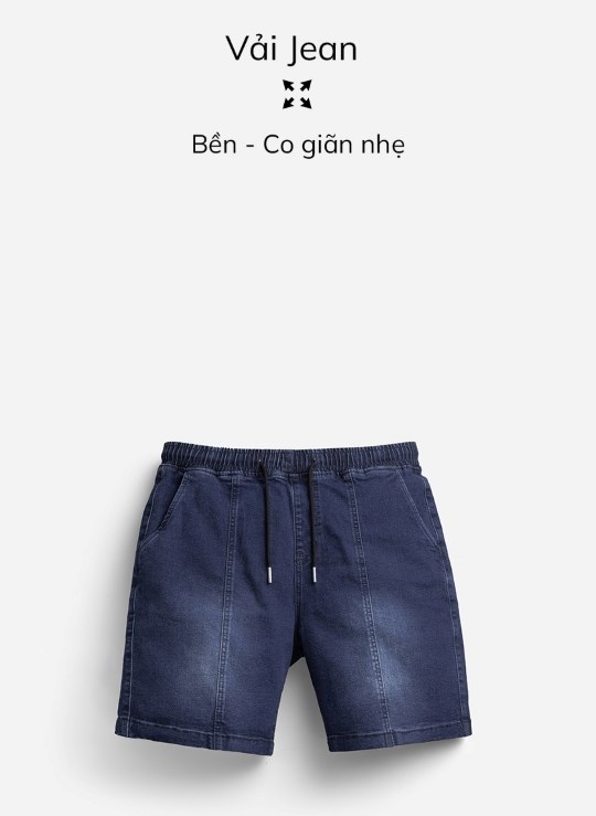 Quần Short Lưng Thun Trên Gối Vải Jean Mặc Bền Wash Nhẹ Dáng Rộng Giá Tốt No Style M84 Vol 24