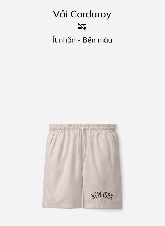 Quần Short Nam Corduroy Lưng Thun Seventy Seven 32